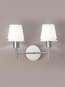 Franklite Turin FL2126/2/991 Two Light Wall Light In Chrome With Glass Shades