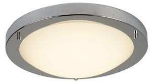 Searchlight 8702SS Flush Ceiling LED Light In Satin Silver With Glass - Width: 310mm