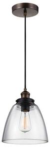 FE/BASKIN/P/B BR Baskin 1 Light Small Ceiling Pendant In Aged Brass And Zinc - Dia: 228mm