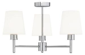 Franklite Turin FL2126/3/1123 Three Light Semi Flush Ceiling Light In Chrome With Fabric Shades