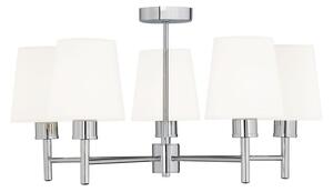 Franklite Turin FL2126/5/1123 Five Light Semi Flush Ceiling Light In Chrome With Fabric Shades
