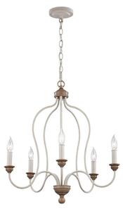 FE/HARTSVILLE5 Hartsville 5 Light Chandelier Ceiling Light In Chalk Washed/Beachwood