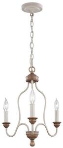 FE/HARTSVILLE3 3 Light Chandelier Ceiling Light In Chalk Washed/Beachwood