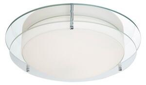 Searchlight 8803-36CC Flush Ceiling Light In Chrome With Glass Edging
