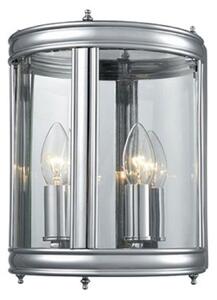 W1003 Half Lantern Wall Light In Chrome With Clear Glass