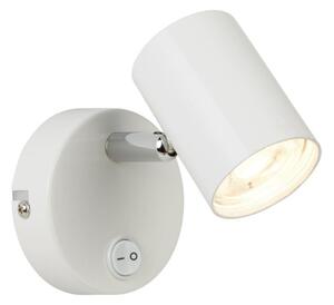 Searchlight 3171WH Rollo 1 Light LED Wall Spotlight In White And Chrome
