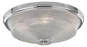 Franklite CF5772 Concept Flush Ceiling Light In Chrome With Textured Glass - Large: Dia - 440mm