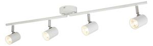 Searchlight 3174WH Rollo 4 Light LED Ceiling Bar Spotlight In White And Chrome