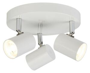Searchlight 3173WH Rollo 3 Light LED Ceiling Spotlight In White And Chrome