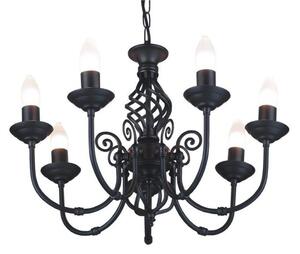 Barley 7 way Multi Arm Classic Knot Twist Ceiling Pendant Light In Black
