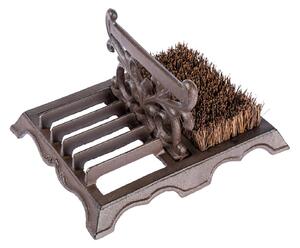 Homescapes Ornate Cast Iron Brown Boot Brush & Scraper