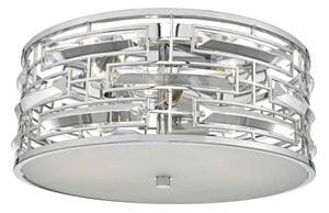 Dar SEV5250 Seville 3 Light Flush Ceiling Light In Chrome And Crystals