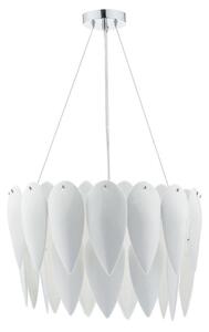 Dar PHI032 Phillipa 3 Light Ceiling Pendant Light In White With Chrome