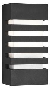 Searchlight 3393GY Grilled Outdoor Wall Light In Dark Grey With Polycarbonate Diffuser