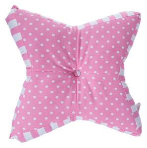 Pink Polka Dots and Stripes Children’s Star Floor Cushion