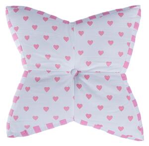 Pink & White Hearts and Stripes Children’s Star Floor Cushion