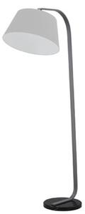 S228/1172 One Light Grey Floor Light With Marble Base And Silver Grey Shade