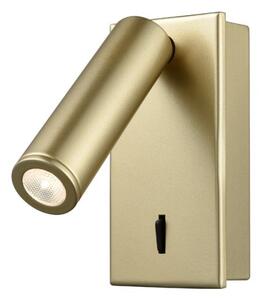 W075 Adjustable Surface Mounted LED Wall Reading Light In Matt Gold