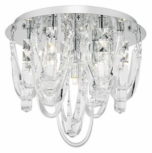 Dar ROX5050 Roxanne 7 Light Flush Ceiling Light In Chrome And Crystals