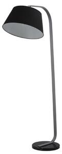 S228/1173 One Light Grey Floor Light With Marble Base And Black Shade