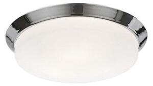 Franklite CF5781 Flush Ceiling Light With Chrome Finish Base And Matt White Glass - Dia: 390mm