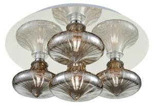 Franklite CF5777/990 Four Light Flush Ceiling Light In Chrome With Smoked Effect Glasses