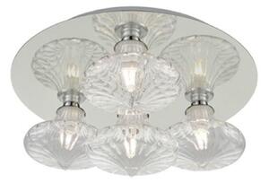 Franklite CF5777/989 Four Light Flush Ceiling Light In Chrome With Clear Transparent Glasses