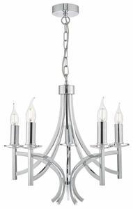 Dar LYO0550 Lyon 5 Light Ceiling Pendant In Polished Chrome