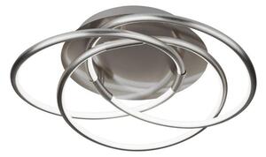 Searchlight 5501SS Magic 3 Light Flush Round Ceiling Light In Satin Silver - Width: 480mm