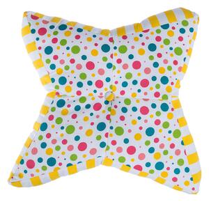 Multi Polka Dots & Yellow Stripes Children’s Star Floor Cushion