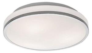 Franklite CF5783 Flush Ceiling Light With Chrome Edging, Backlight And Matt White Glass - Dia: 340mm