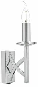 Dar LYO0750 Lyon 1 Light Wall Light In Polished Chrome