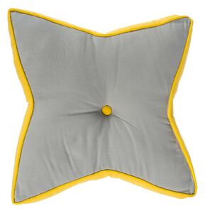 Homescapes Grey and Yellow Star Floor Cushion