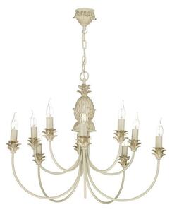 David Hunt Lighting CAB2312 Cabana Ten Light Ceiling Pendant Light In Cream And Gold - Fitting Only