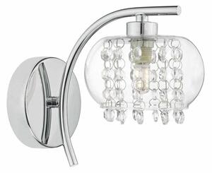 Dar ELM0750 Elma 1 Light Wall Light In Chrome With Glass Shade