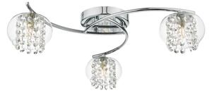 Dar ELM5350 Elma 3 Light Semi Flush Ceiling Light In Chrome With Glass Shades