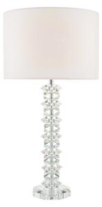 Dar MIN4208 Mina 1 Light Table Lamp In Chrome With Cream Shade