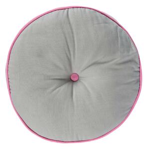 Homescapes Grey and Pink Round Floor Cushion