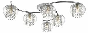 Dar ELM6450 Elma 6 Light Semi Flush Ceiling Light In Chrome With Glass Shades
