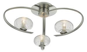 Dar LEI5346 Leighton 3 Light Semi Flush Ceiling Light In Satin Chrome
