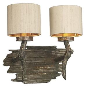 David Hunt Lighting JOS0999 Joshua Two Light Wall Light In Bronze With Taupe Shades