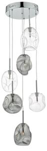 Dar QUI6410 Quinn 6 Light Cluster Ceiling Light In Polished Chrome