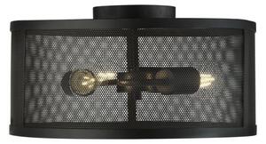 Searchlight 2843-3BK Fishnet 3 Light Flush Ceiling Light In Matt Black