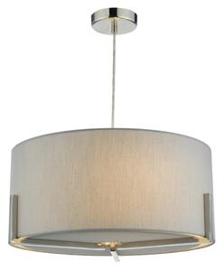 Dar SAN0339 Santino 3 Light Ceiling Pendant In Satin Chrome And Grey