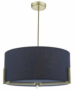Dar SAN0323 Santino 3 Light Ceiling Pendant In Blue And Gold