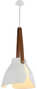 Mantra M5602 Swiss 1 Light Ceiling Pendant In White And Leather - Dia: 480mm