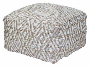 Sierra Natural Diamond Pattern Hemp Square Bean Filled Pouffe, 60 cm