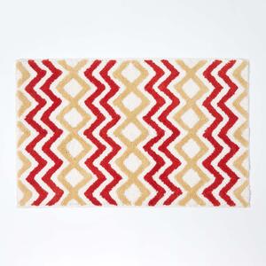 Orange, Mustard & White 100% Cotton Chevron Non-Slip Bath Mat