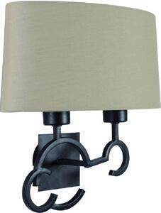 Mantra M5215 Argi 2 Light Wall Light In Brown Oxide With Brown Shade