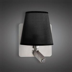 Mantra M5231 Bahia 2 Light Wall Light In Satin Nickel With Black Shade